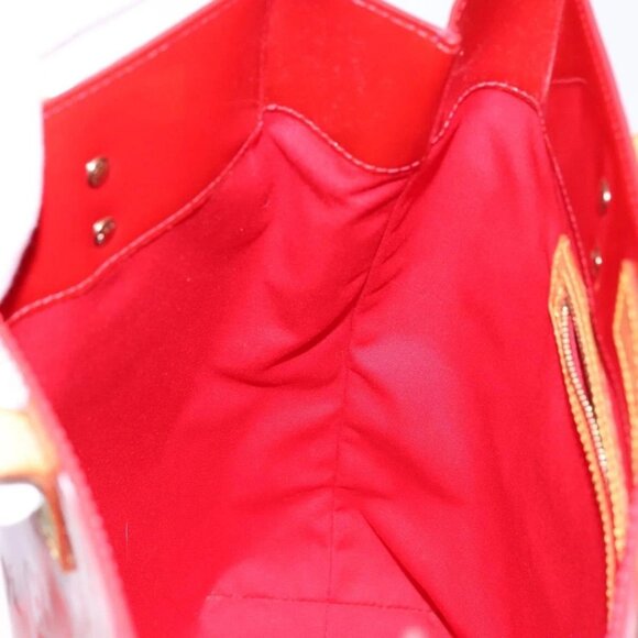 LOUIS VUITTON Monogram Vernis Reade MM Hand Bag Red Rouge M91086 LV Auth gh574 - Picture 12 of 16